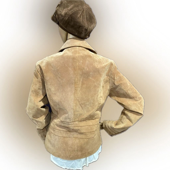 Vintage 90’s Carlie’s Court Classic Tan Suede Blazer/Jacket Size M - Picture 6 of 8
